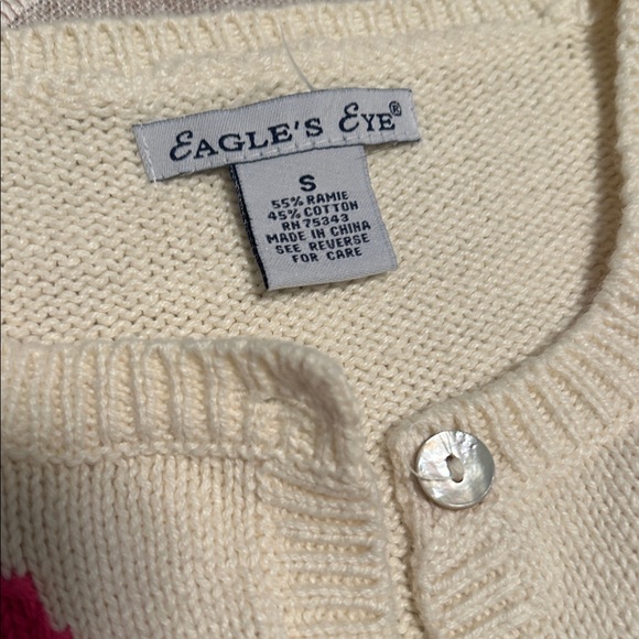 Vintage Eagle’s EyeFloral Patterned Cream Cardigan, Size Small, 80’s, cottage - Picture 2 of 6